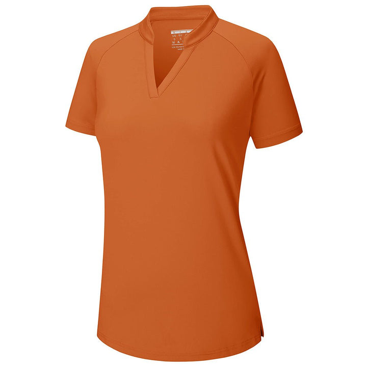 Women's V Neck UPF 50+ Sun Protection Quick Dry Golf Polo Shirts - Women's Shirts