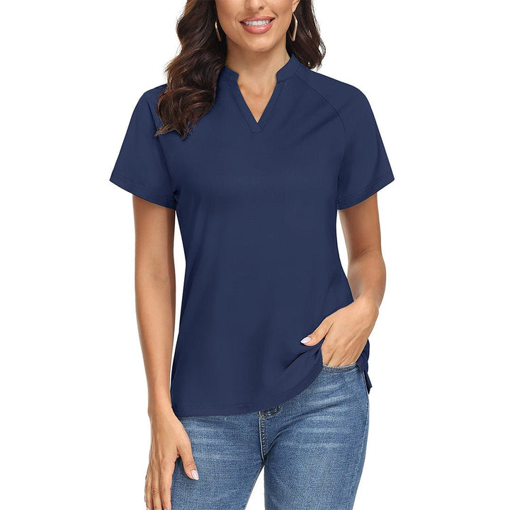 Women's V Neck UPF 50+ Sun Protection Quick Dry Golf Polo Shirts - Women's Shirts