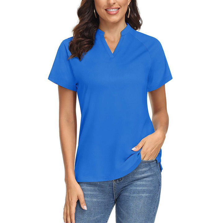 Women's V Neck UPF 50+ Sun Protection Quick Dry Golf Polo Shirts - Women's Shirts