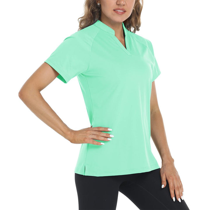 Women's V Neck UPF 50+ Sun Protection Quick Dry Golf Polo Shirts - Women's Shirts