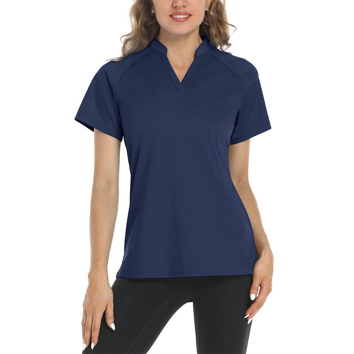 Women's V Neck UPF 50+ Sun Protection Quick Dry Golf Polo Shirts - Women's Shirts