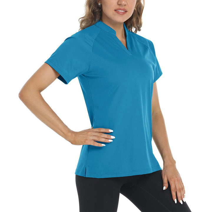 Women's V Neck UPF 50+ Sun Protection Quick Dry Golf Polo Shirts - Women's Shirts