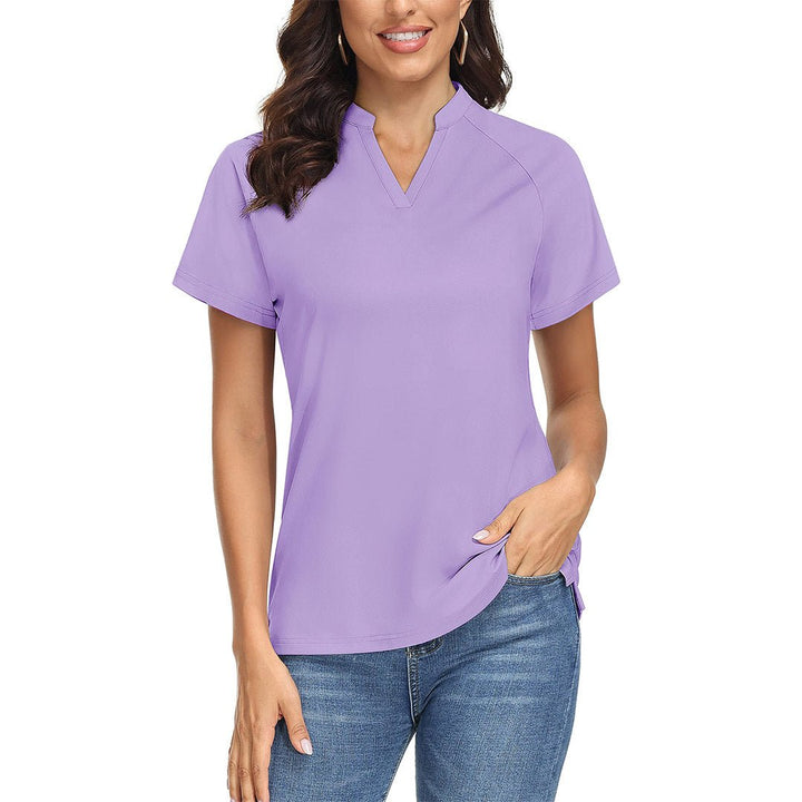 Women's V Neck UPF 50+ Sun Protection Quick Dry Golf Polo Shirts - Women's Shirts