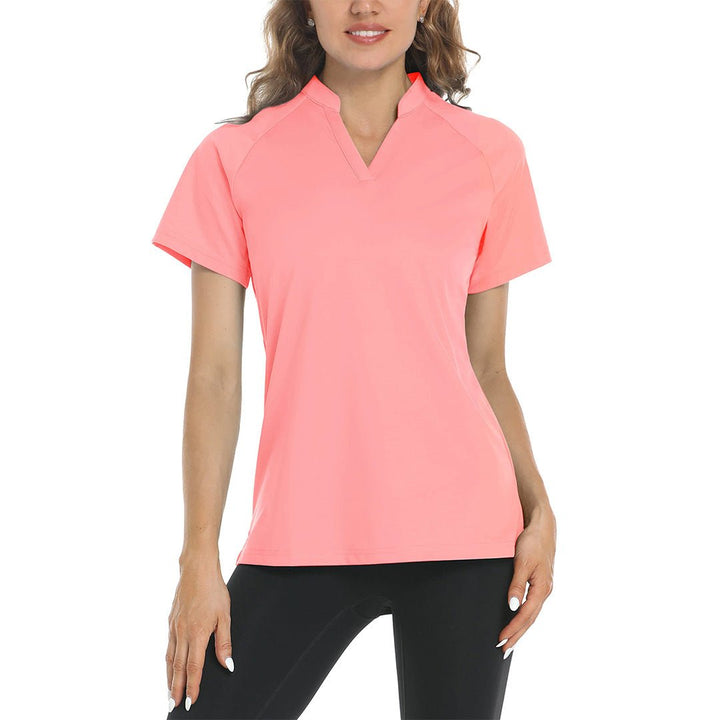 Women's V Neck UPF 50+ Sun Protection Quick Dry Golf Polo Shirts - Women's Shirts