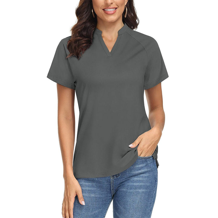 Women's V Neck UPF 50+ Sun Protection Quick Dry Golf Polo Shirts - Women's Shirts