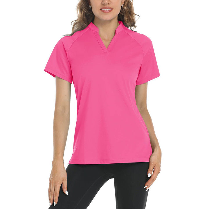 Women's V Neck UPF 50+ Sun Protection Quick Dry Golf Polo Shirts - Women's Shirts