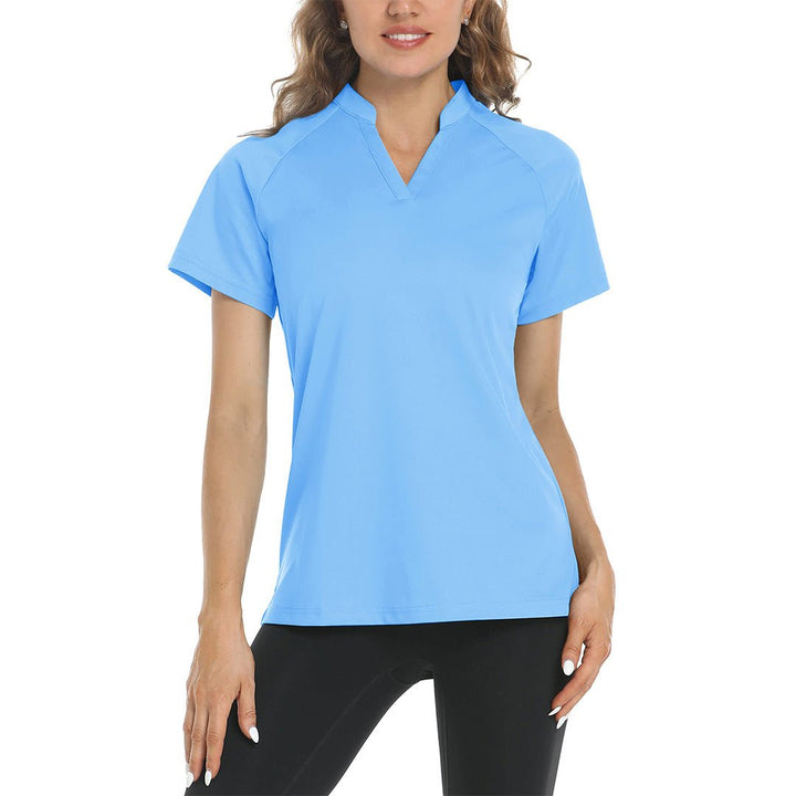 Women's V Neck UPF 50+ Sun Protection Quick Dry Golf Polo Shirts - Women's Shirts