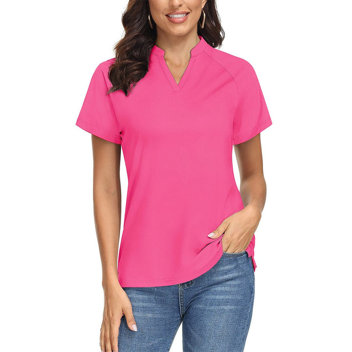 Women's V Neck UPF 50+ Sun Protection Quick Dry Golf Polo Shirts - Women's Shirts