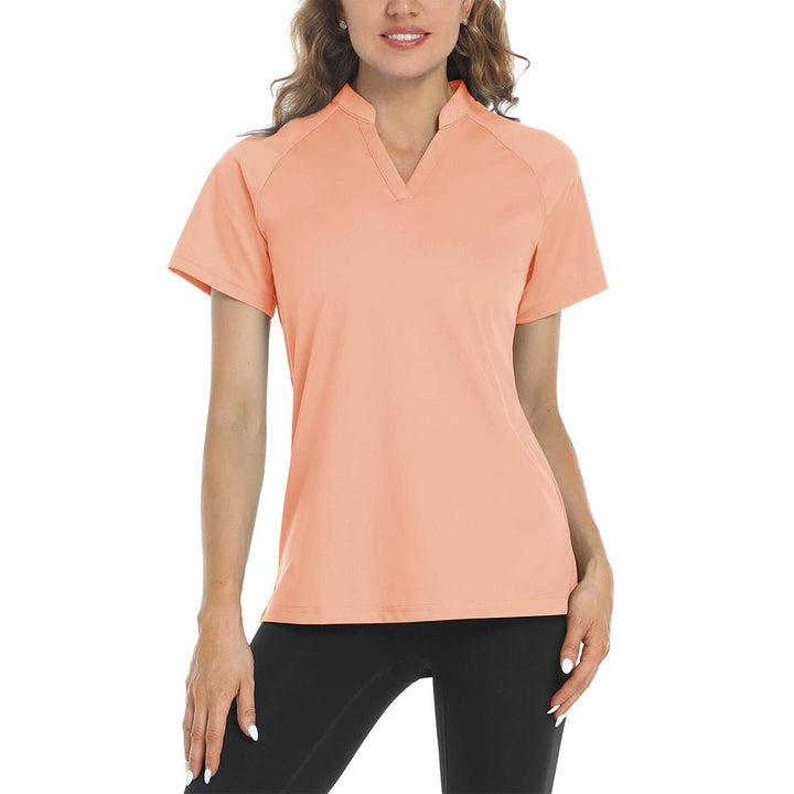 Women's V Neck UPF 50+ Sun Protection Quick Dry Golf Polo Shirts - Women's Shirts