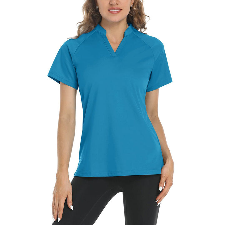 Women's V Neck UPF 50+ Sun Protection Quick Dry Golf Polo Shirts - Women's Shirts