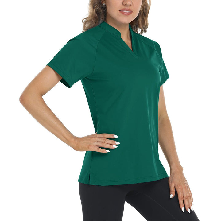 Women's V Neck UPF 50+ Sun Protection Quick Dry Golf Polo Shirts - Women's Shirts