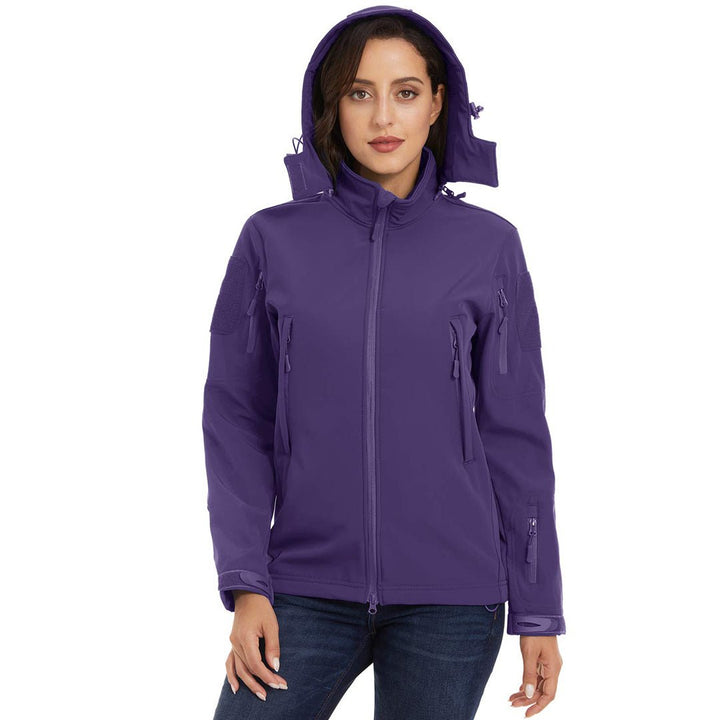 Women's Waterproof Softshell Jacket Hooded Fleece Windbreaker Coat - Fall Winter 2022