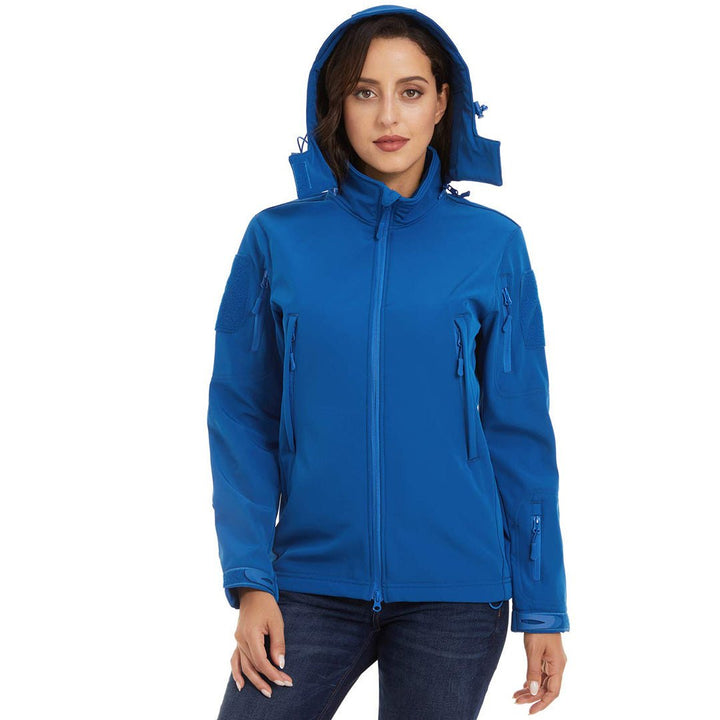 Women's Waterproof Softshell Jacket Hooded Fleece Windbreaker Coat - Fall Winter 2022