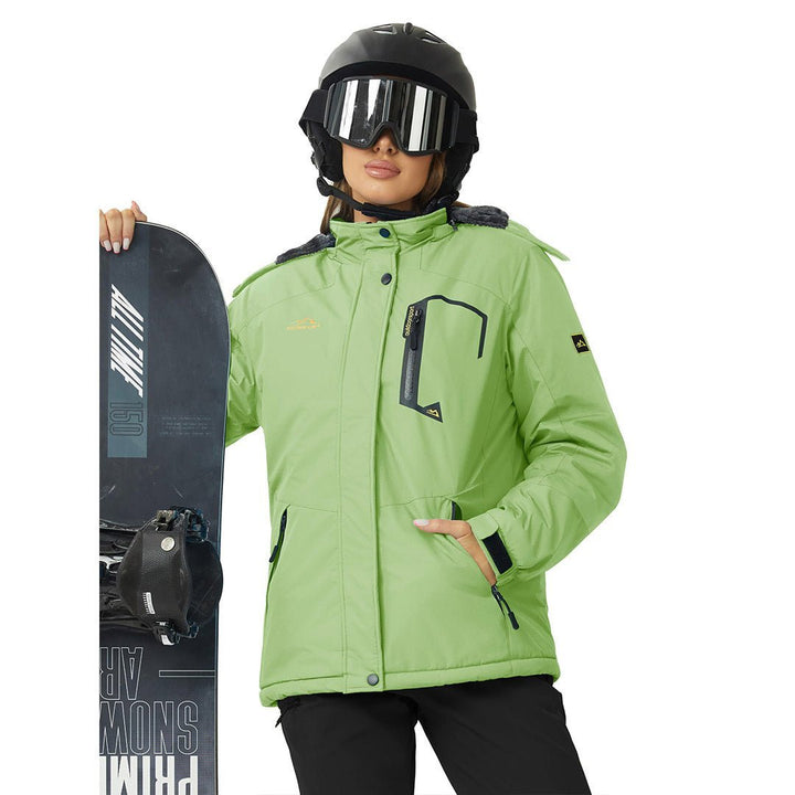 Women's Winter Jacket Waterproof Hooded Fleece Lined Warm Coat Windbreaker - Women's Jackets