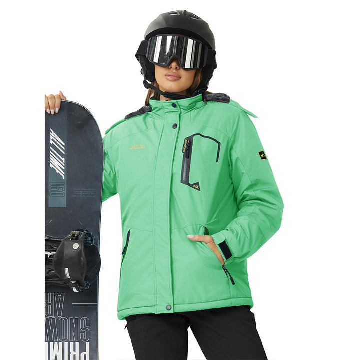 Women's Winter Jacket Waterproof Hooded Fleece Lined Warm Coat Windbreaker - Women's Jackets